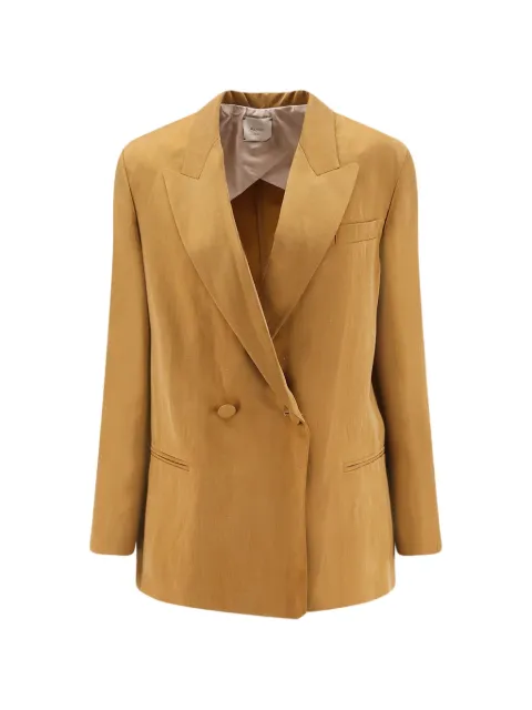 Alysi double-breasted peak-lapel blazer Neutrals 116822P6062OLIO