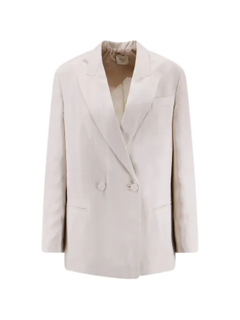Alysi double-breasted peak-lapel blazer Neutrals 116822P6062GESSO
