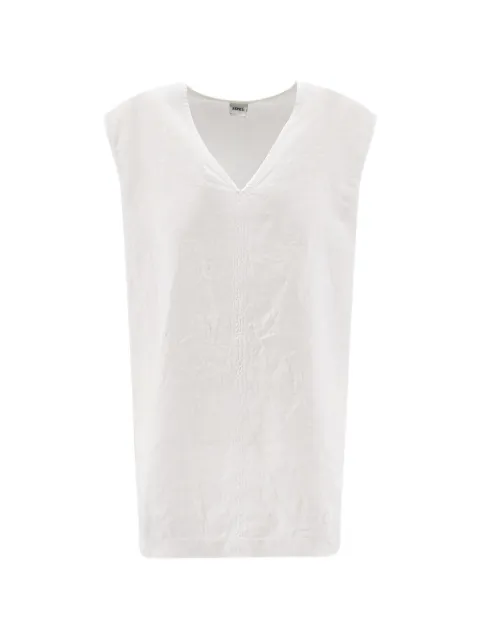 ASPESI V-neck linen top White 5675D06485072