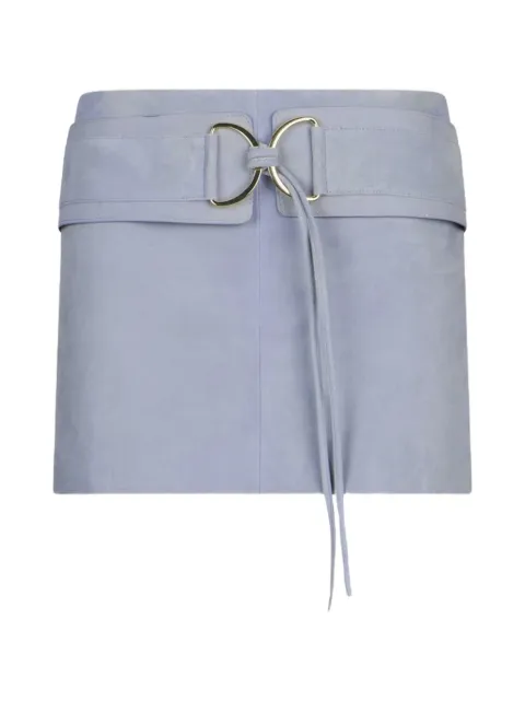 LIU JO removable belt suede midi skirt Blue CA6083P0382