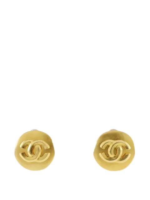 CHANEL Pre-Owned 1996 CC Gold Plated Round Clip On Earrings costume earrings Gold XRN9BGNVTCPUIC6N