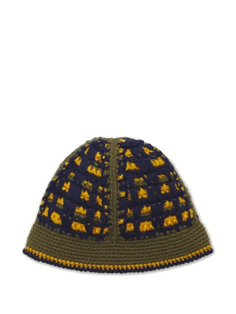Nicholas Daley crocheted bucket hat Green NDSS26HCBACROLV