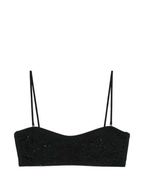 Maryan Mehlhorn beaded bikini top Black 5741TOP