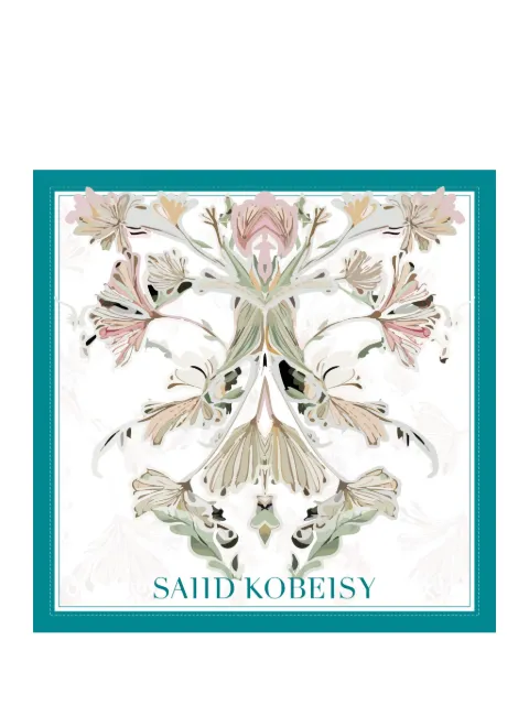 Saiid Kobeisy large floral scarf White ACSCYR26SCL