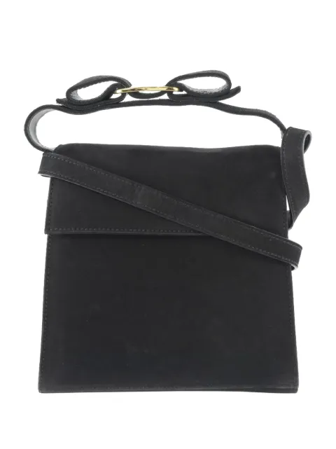 Ferragamo Pre-Owned 2010-2026 Suede Vara Bow Top Handle Bag satchel Black JT34UWWBIZ9AIIH8