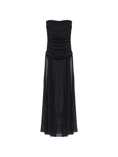Bond-eye ruched bare maxi dress Black BARE031BM