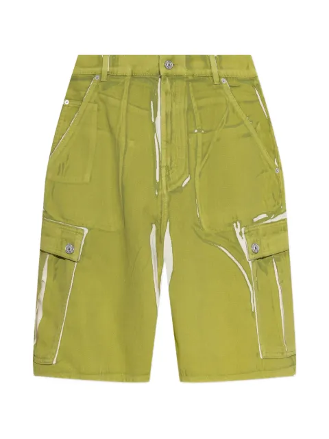 Marni screen-printed denim cargo shorts Green PUJU0125A1USCY64