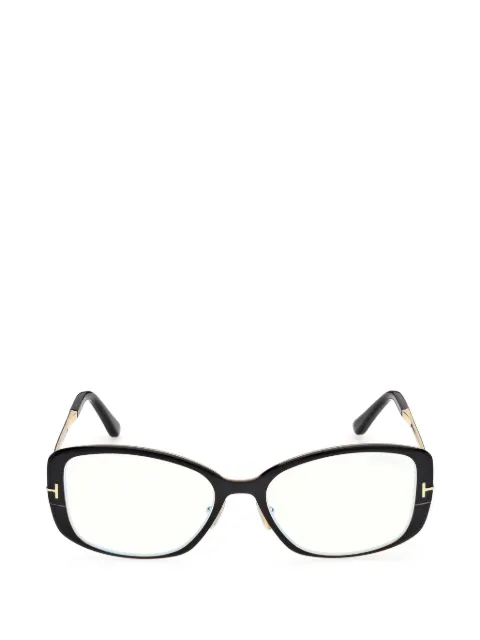 TOM FORD Eyewear geometric metal glasses Black FT6138B