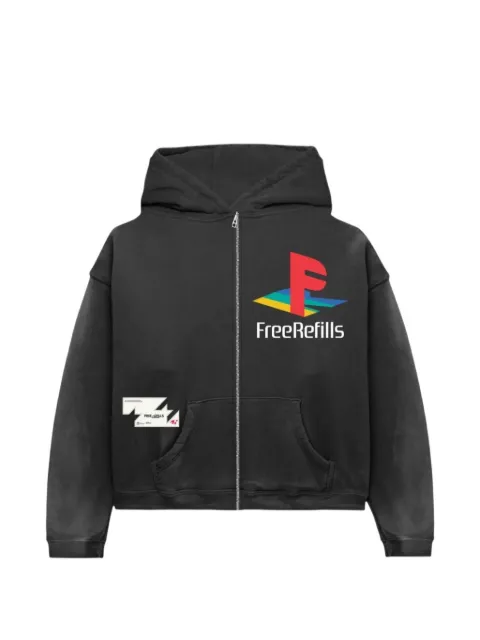 Free Refills printed zip-up hoodie Black FRS26028