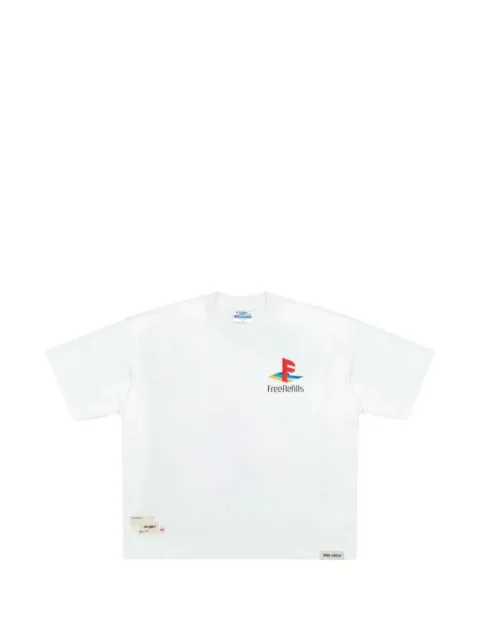 Free Refills fade wash logo T-shirt White FRS26025