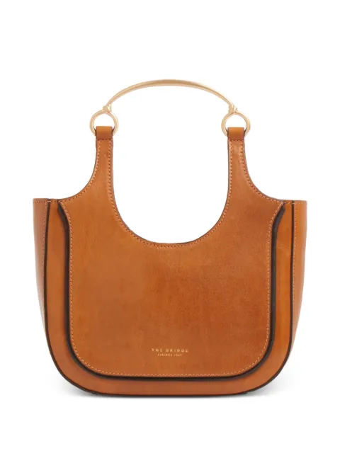 The Bridge top handle leather mini clutch bag Brown CV04231601