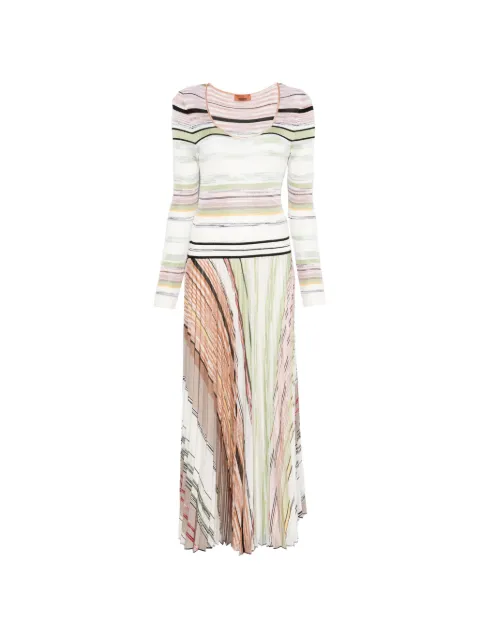 Missoni striped pleated maxi dress Neutrals DS26SG0SBK01GP