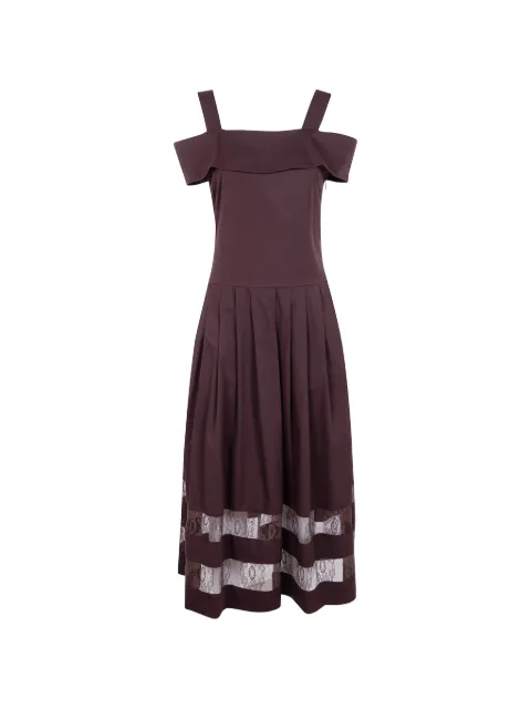 Blugirl shoulder detail pleated dress Brown RA6154T544A