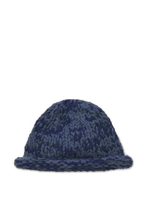 Nicholas Daley Rebel hand-knitted beanie hat Blue NDSS26HRHACRNVY