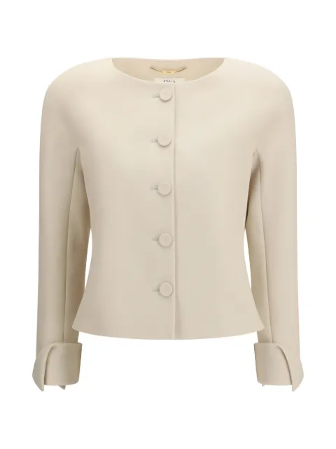 Chloé collarless fitted jacket Neutrals CH26UVE24066