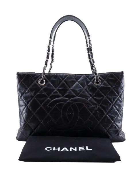 CHANEL Pre-Owned 2009-2010 Wrinkled Patent Grand Shopping XL tote bag Brown 9M9MSDIZ4BO69SGD