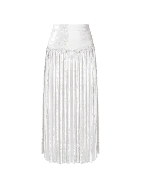 Temperley London Filigree pleated midi skirt Silver 26UFGS52225