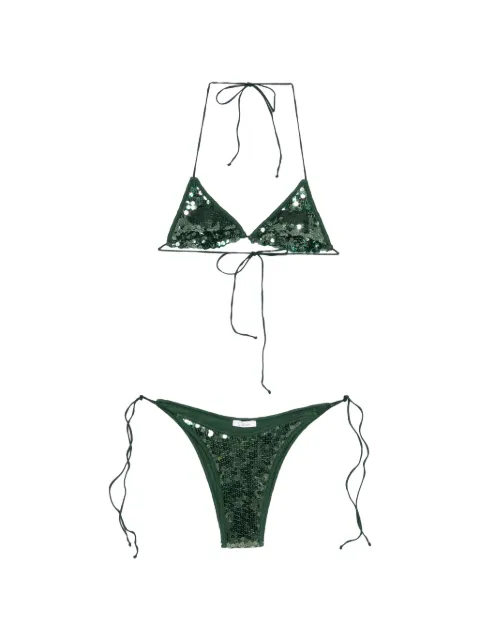 Oséree Marylin sequinned bikini Green MKS261