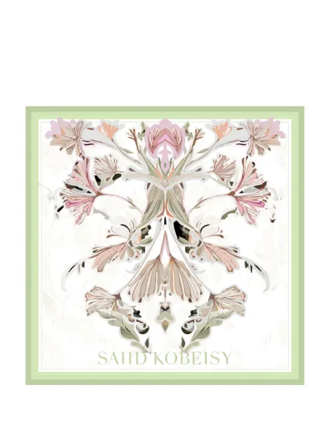 Saiid Kobeisy large floral scarf White ACSCYR26SCL