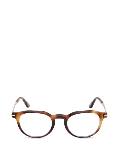TOM FORD Eyewear tortoise round-frame glasses Brown FT6125B