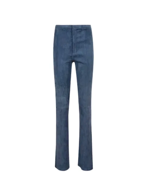 Stouls suede slim-fit trousers Blue ICHAMVELOURSAZUL