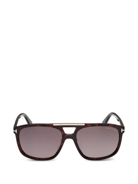 TOM FORD Eyewear tortoiseshell-effect pilot-frame sunglasses Brown FT1338