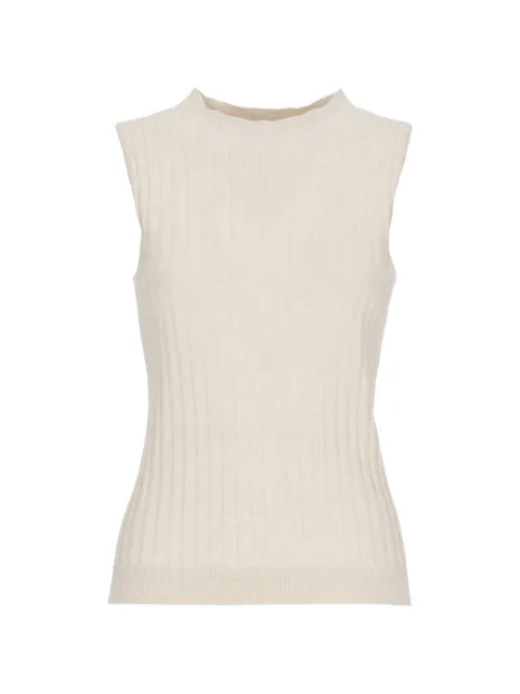 Peserico ribbed-knit tank top Neutrals A98211F1809310944