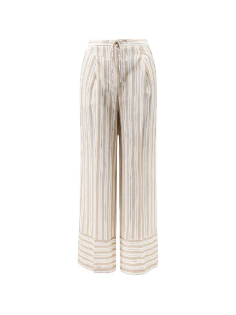 Semicouture vertical-stripe drawstring trousers Neutrals S6SS68RG113
