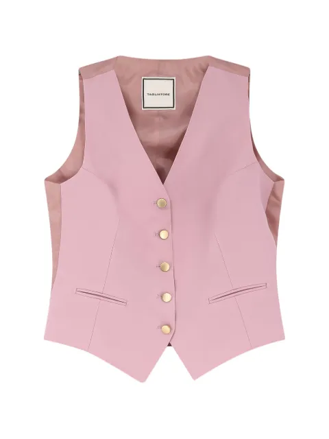Tagliatore V-neck button vest Pink GAIL190043Y1211