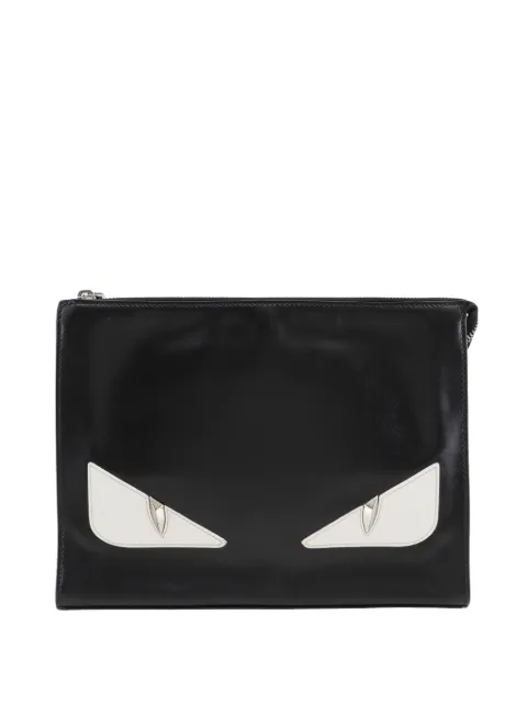 Fendi Pre-Owned 2010-2026 Leather Monster clutch bag Black A8JA28N0WW34KT29