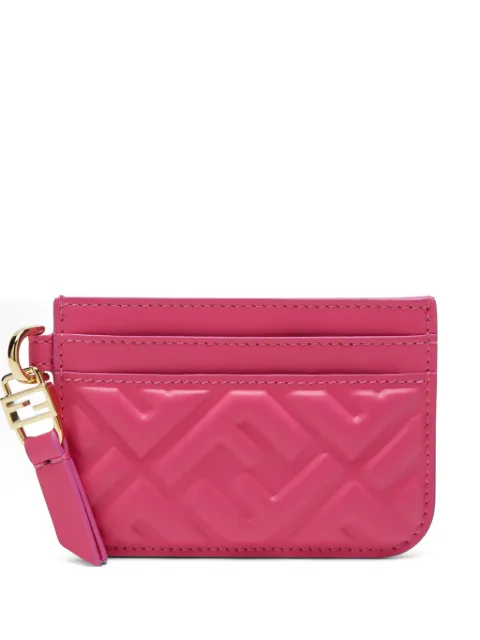 FENDI Baguettte FF-embossed cardholder Pink 8M0566AAJD