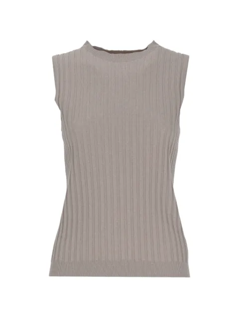 Peserico ribbed-knit tank top Neutrals A98211F1809310949