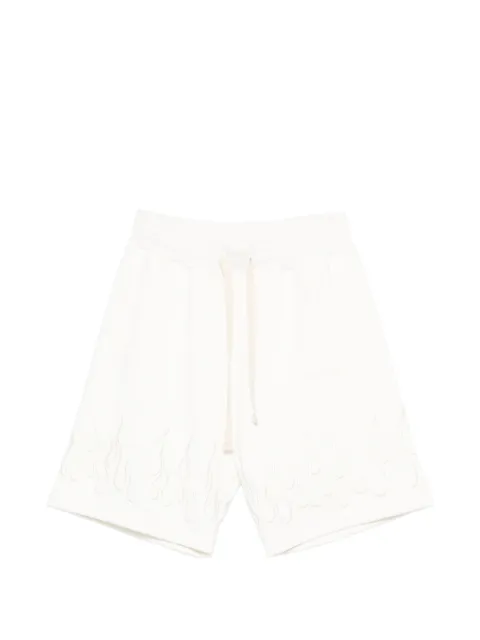 Vision Of Super flame-embroidered shorts White VS072BR