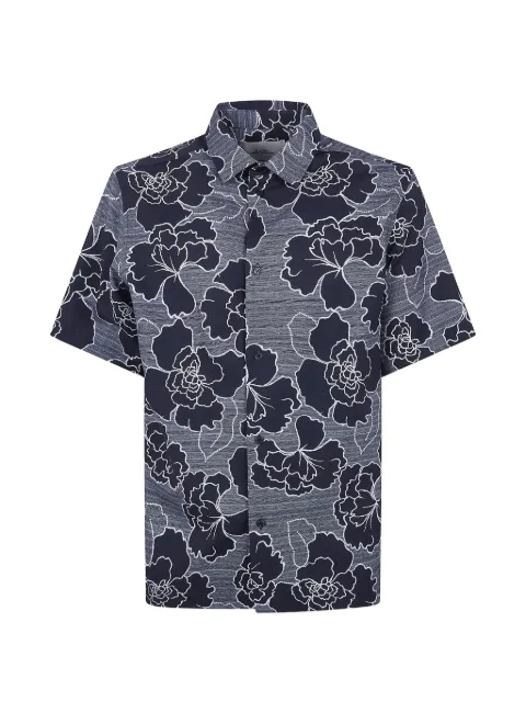 Les Deux Charlie Poppy floral shirt Blue 1001487