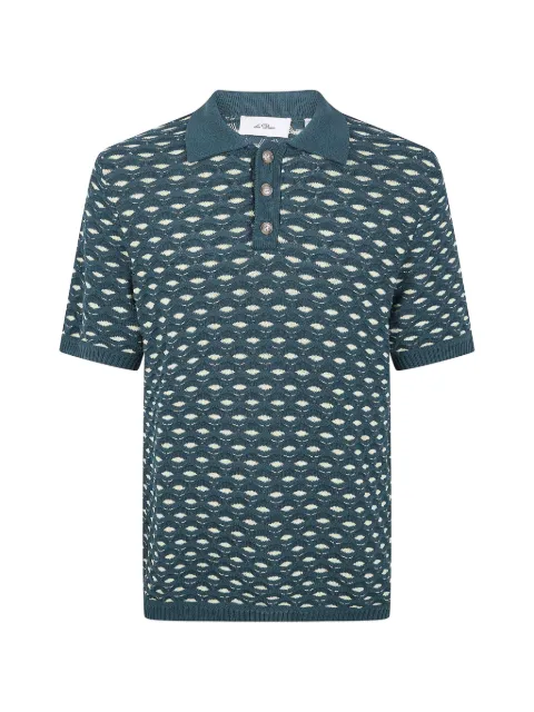 Les Deux Esmay Shell knitted polo shirt Blue 1001306