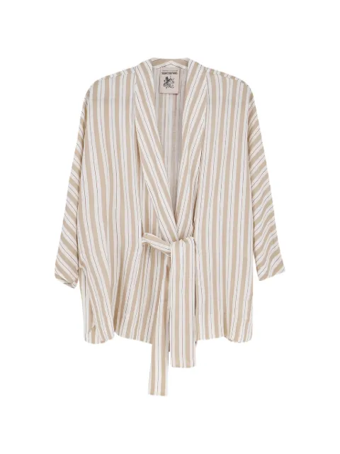 Semicouture striped tie-waist kimono Neutrals S6SS55RG113