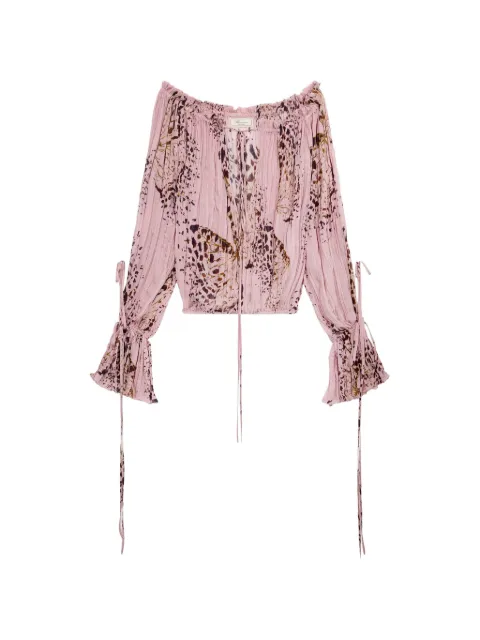 Blumarine butterfly-print blouse Pink 4C267A