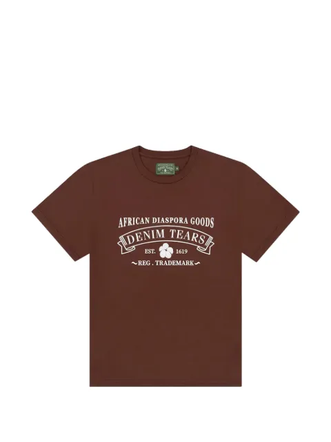 Denim Tears ADG graphic-detail T-shirt Brown DT438