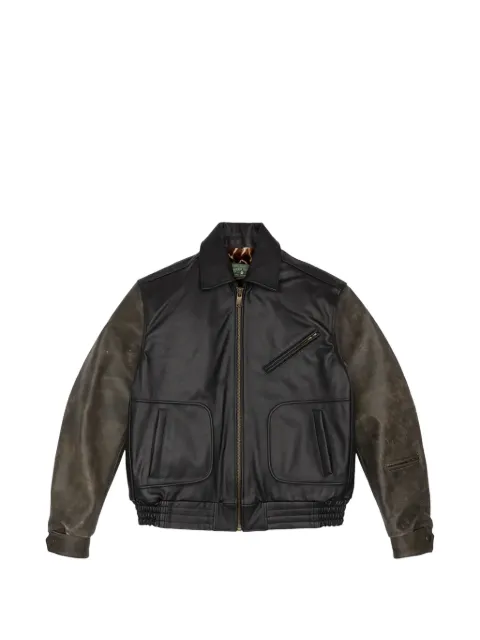 Denim Tears colour-block leather jacket Black DT455