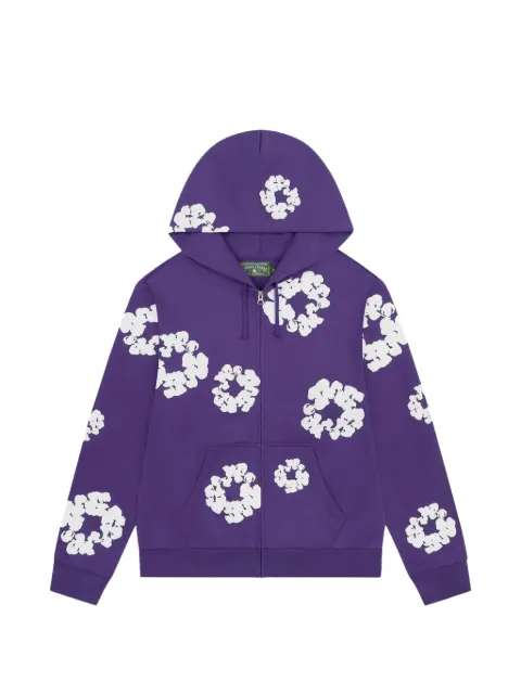 Denim Tears zipped cotton hoodie Purple DT424