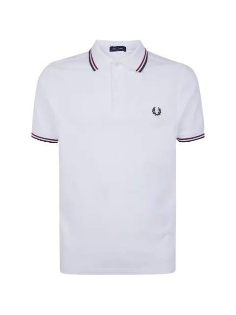 Fred Perry logo-embroidered polo shirt White FPM3600P57