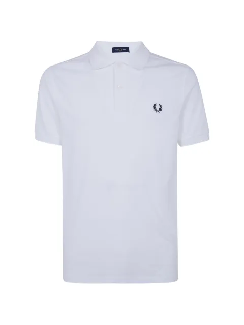 Fred Perry logo-embroidered polo shirt White FPM600057