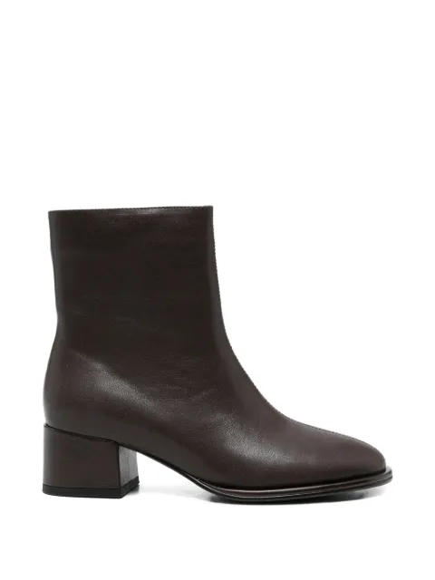 LINDA BAUMANN zip leather ankle boots Brown 658525229