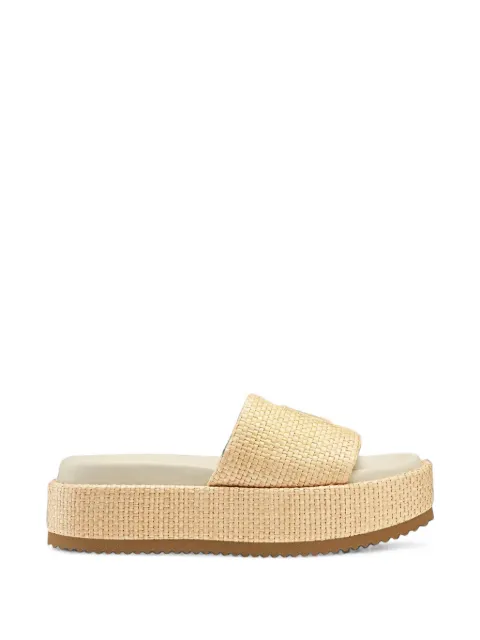 BOGNER Sorrento woven platform slides Neutrals 22625321