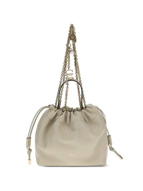 Chloé chain drawstring bucket bag Neutrals CH26UP789R12