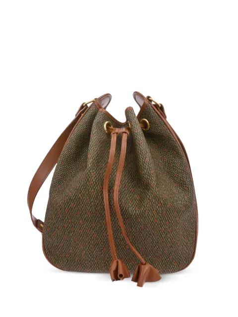 Saint Laurent Pre-Owned 1990-2000s drawstring-detail bucket bag Green 126376