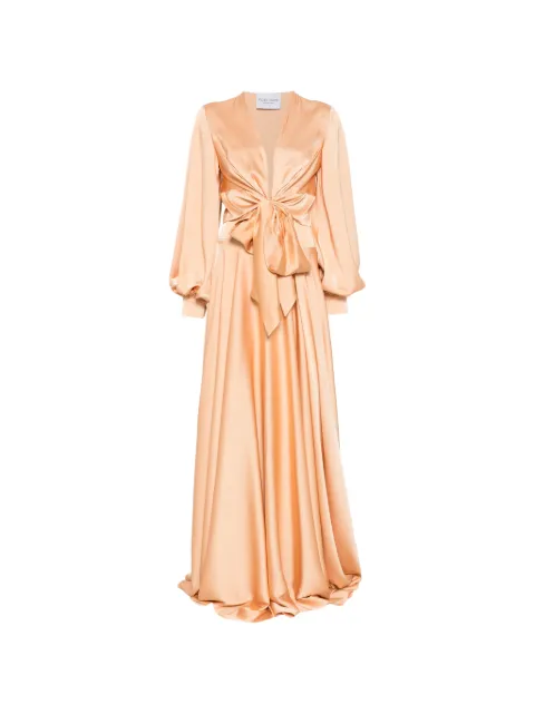 ALESSANDRO LEGORA bow V-neck ensemble (set of two) Orange AT167ALMOND