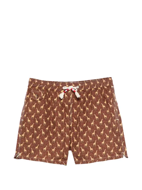 MC2 Saint Barth giraffe print swim shorts Brown LIG0013