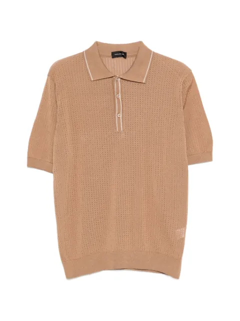 Tagliatore perforated short-sleeve polo shirt Neutrals HILLPWE2609