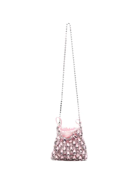 Self-Portrait mini crystal-embellished shoulder bag Pink SS26310P